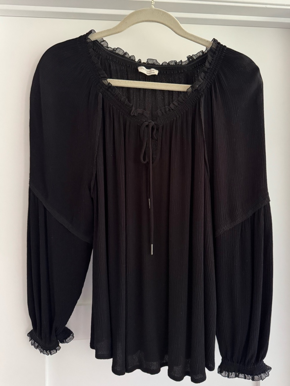Lovestitch Black Peasant Blouse, size L